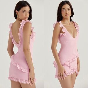House of CB Pink Ruffle Minidress
